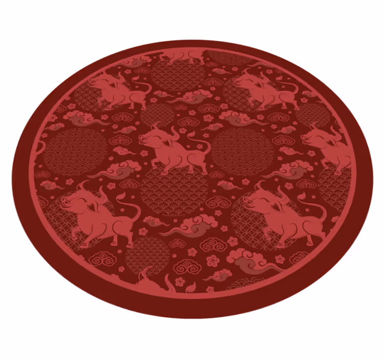 vinylový koberec do obývačky hravý vzor vola - Tenstickers