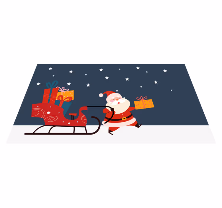 Sane s darčekmi santa vianočný vinylový koberec - Tenstickers