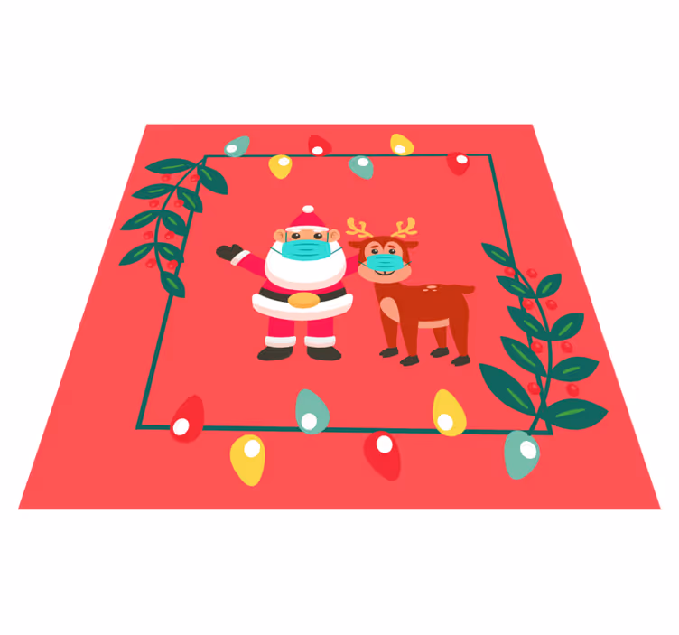 vianočný vinylový koberec talizman santa clausa s maskou - Tenstickers