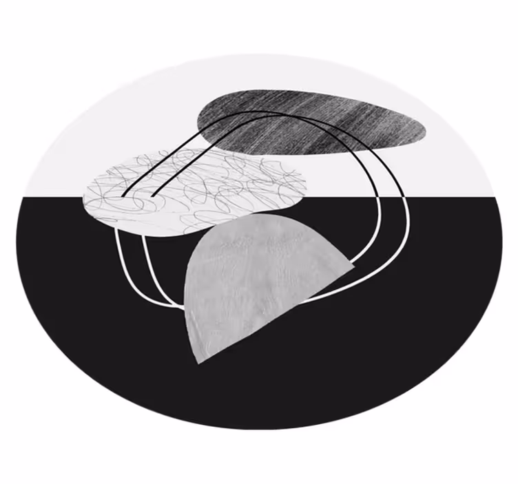 Vinylový koberec minimalisticky s abstraktnými tvarmi - Tenstickers
