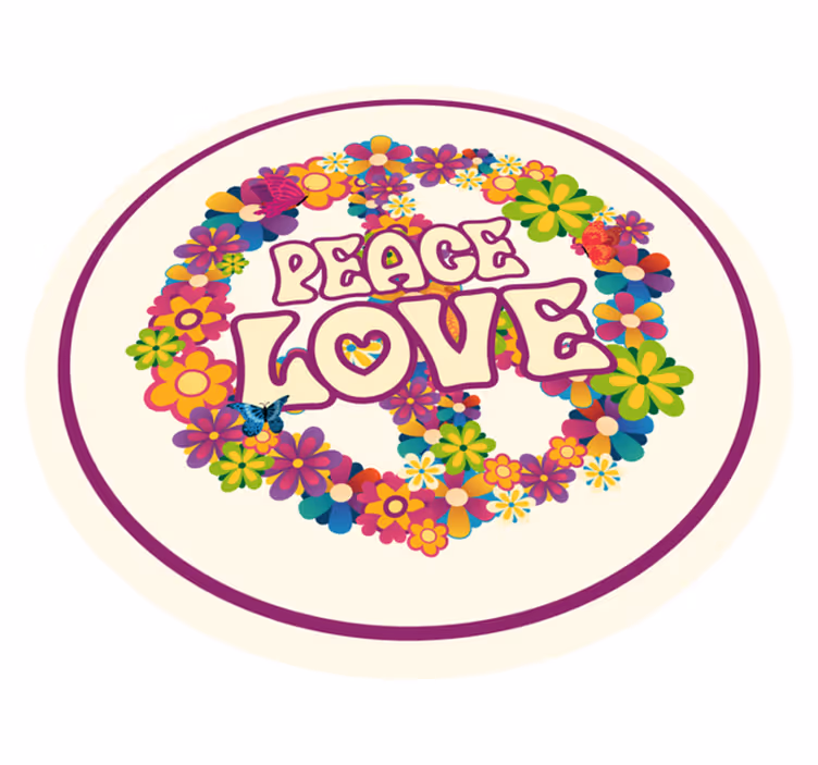 vinylový koberec s kvetmi mierumilovné posolstvo - Tenstickers