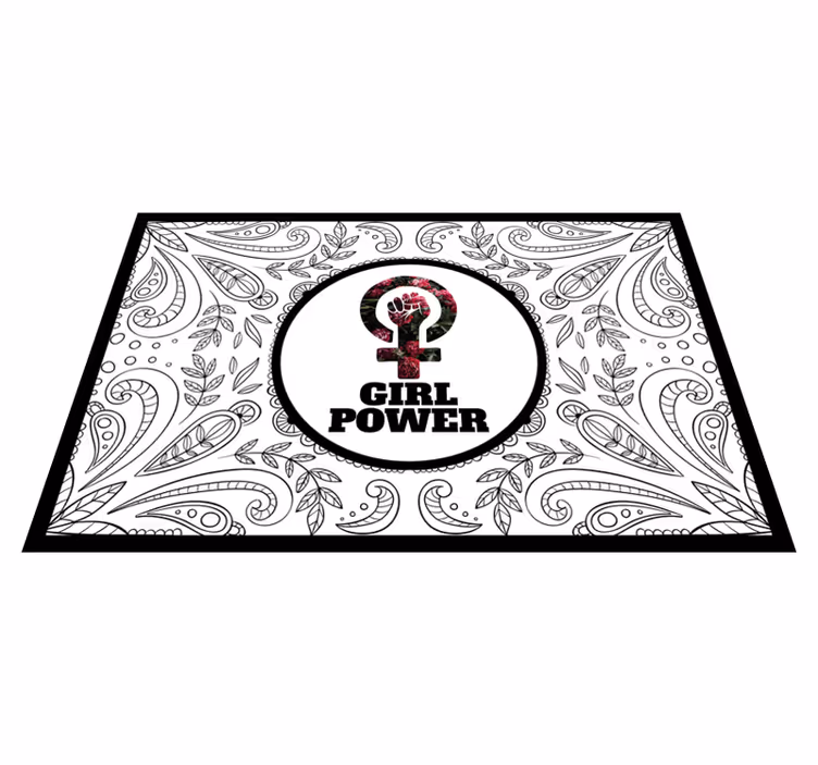 ženy podpísať s nápisom girl power vintage rug - Tenstickers