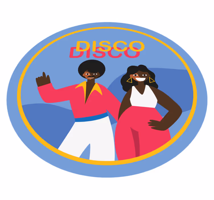 okrúhly vinylový koberec štýlová disko atmosféra - Tenstickers