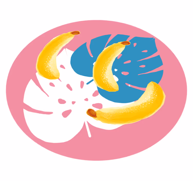 vinylový koberec do kuchyne motív tropického banánu - Tenstickers