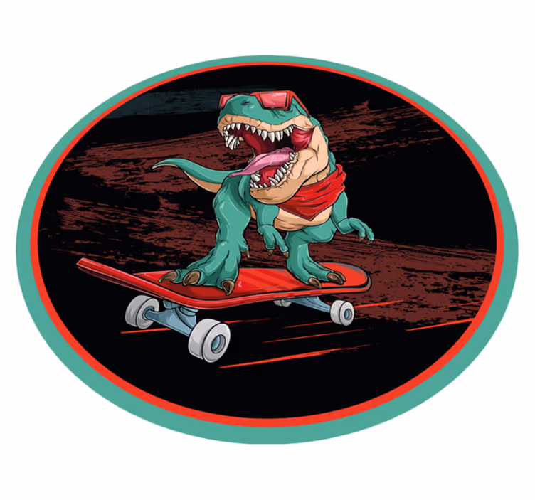 Korčuliarsky koberec zelený dinosaurus - Tenstickers