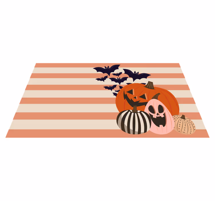 vinylový koberec halloween tekvicové trio - Tenstickers