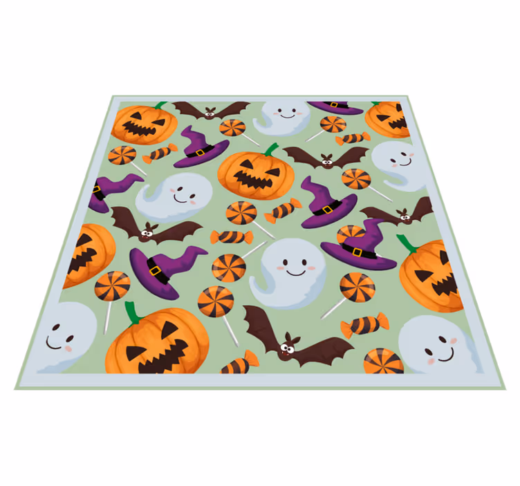 vinylový koberec halloween šťastné halloweenske vibrácie - Tenstickers