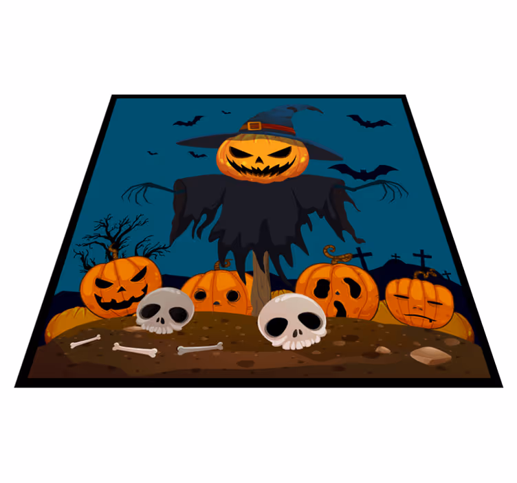 vinylový koberec halloween strašidelná tekvicová scéna - Tenstickers