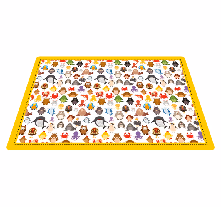 vinylové koberce zvieratá roztomilé zvieracie postavičky - Tenstickers