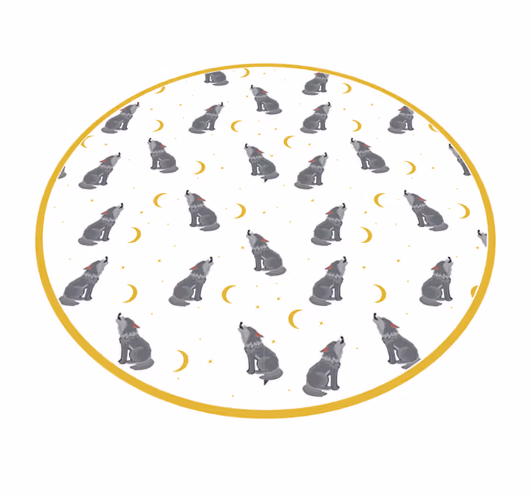 Vinylový koberec zvierací vzor vzor vlkovej mesiaca - Tenstickers