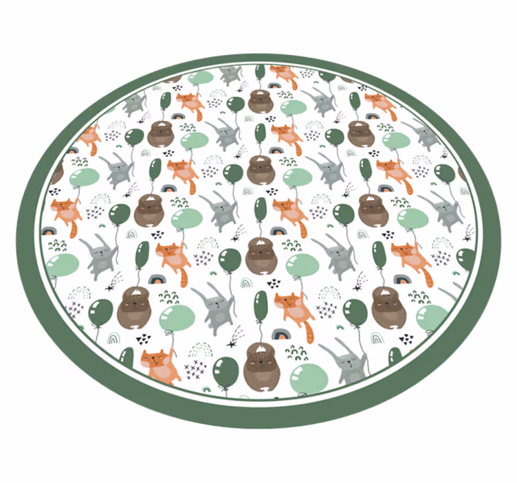 detský vinylový koberec hravé zvieracie balóny - Tenstickers