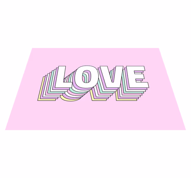 vinylový koberec citáty zobrazenie typografie lásky - Tenstickers