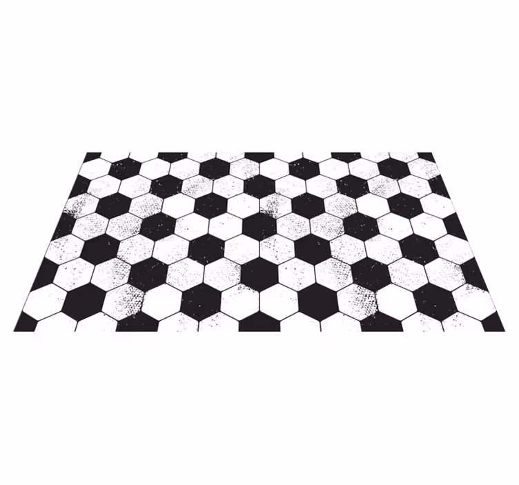 Vinylový koberec s geometrickými tvarmi čierno-biely hexagón - Tenstickers