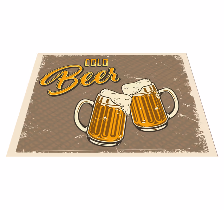 Studené pivo retro špinavá kuchynská dlažba - Tenstickers