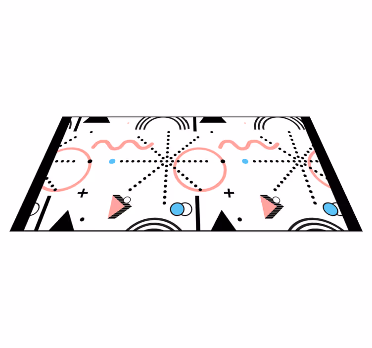 moderný vinylový koberec biely geometrický vzor - Tenstickers