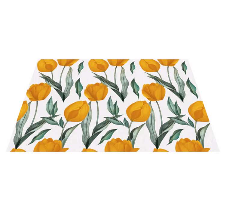 vinylový koberec s kvetmi jasne žlté tulipány - Tenstickers
