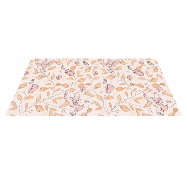 vinylový koberec do predsiene pastelová kvetinová elegancia - Tenstickers