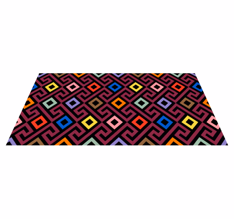 vinylový koberec s geometrickýmy tvarmi živý štýl - Tenstickers