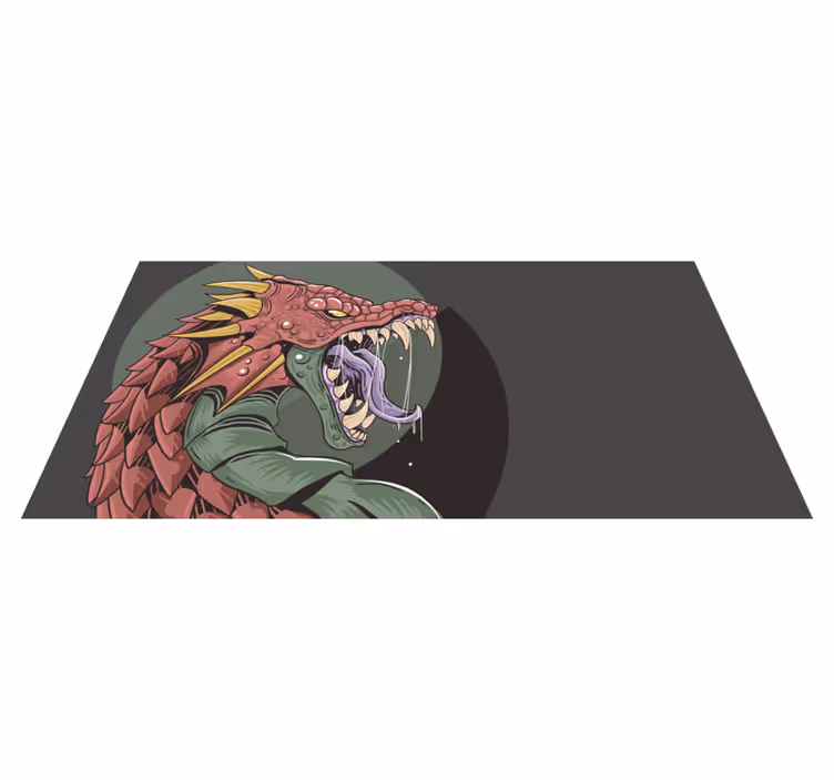 vinylový koberec pre mládež ilustrácia dračej hlavy - Tenstickers
