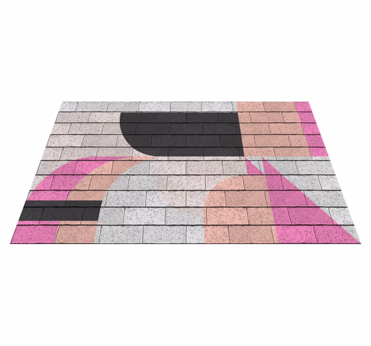 Vinylový koberec s geometrickými tvarmi farebné segmenty - Tenstickers