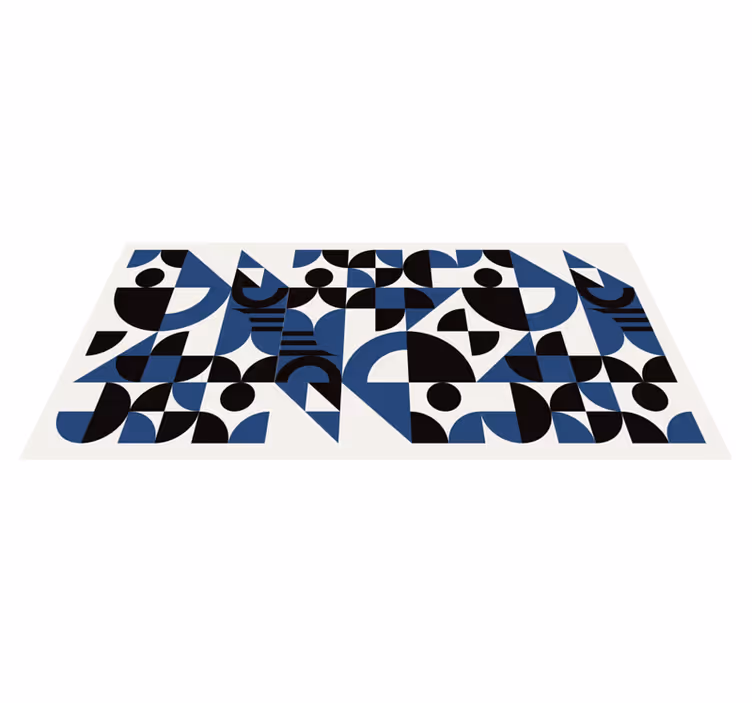 Koberec mestského dizajnu v modrej a čiernej farbe - Tenstickers