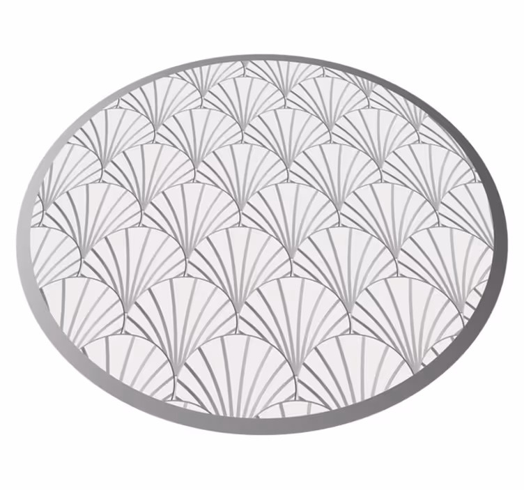 Art deco biele škrupiny vzor kachľový koberec - Tenstickers