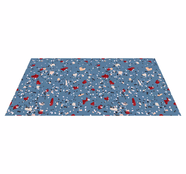Koberec do obývačky tmavomodrý terrazzo - Tenstickers