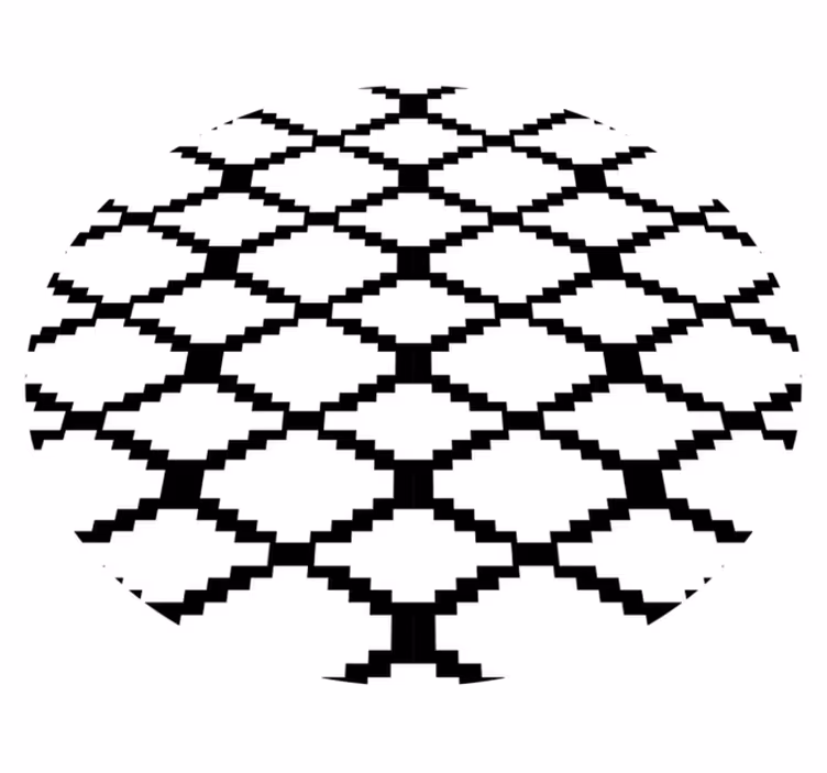 vinylový koberec s geometrickýmy tvarmi moderná čiernobiela - Tenstickers
