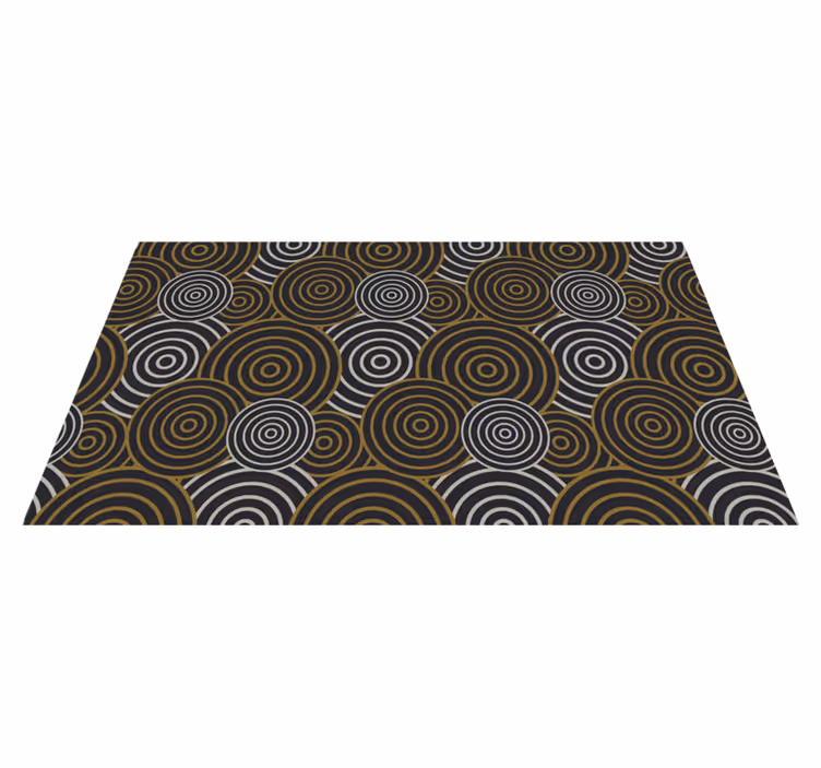 vinylový koberec s geometrickýmy tvarmi kruhy v kontraste - Tenstickers