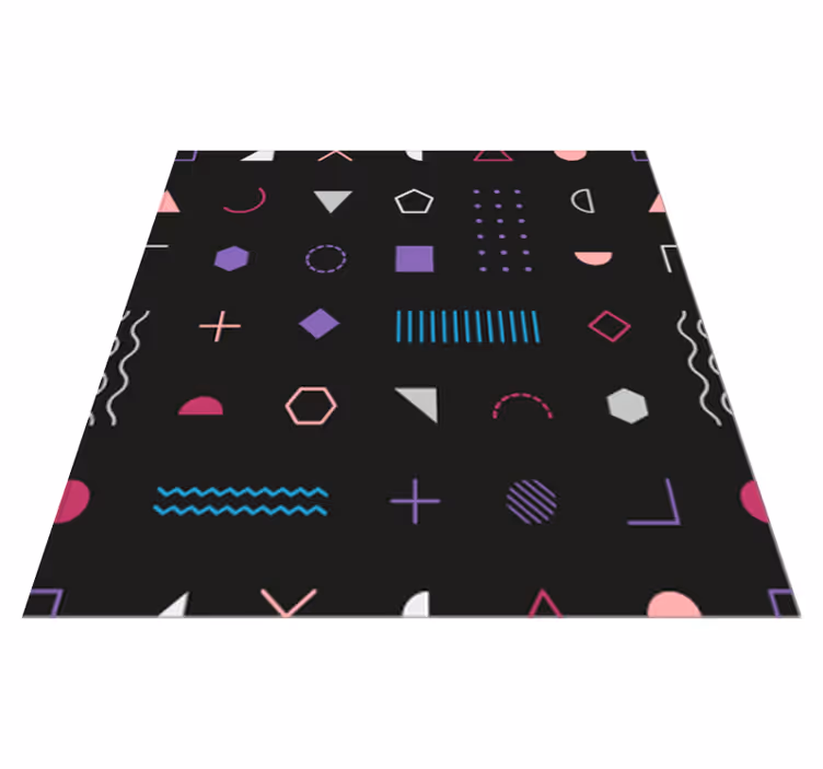 vinylový koberec s geometrickýmy tvarmi hravé tvary - Tenstickers