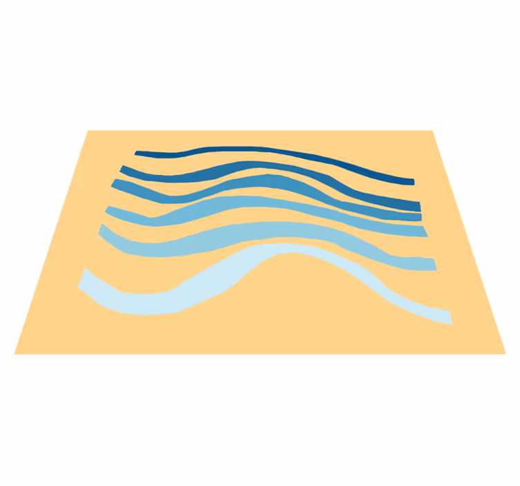 vinylový koberec minimalisticky motív zakrivených vĺn - Tenstickers