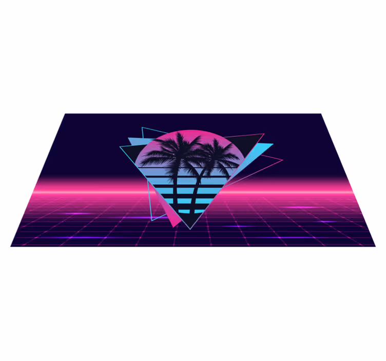 Vinylový koberec vintage retro neónové dlane - Tenstickers