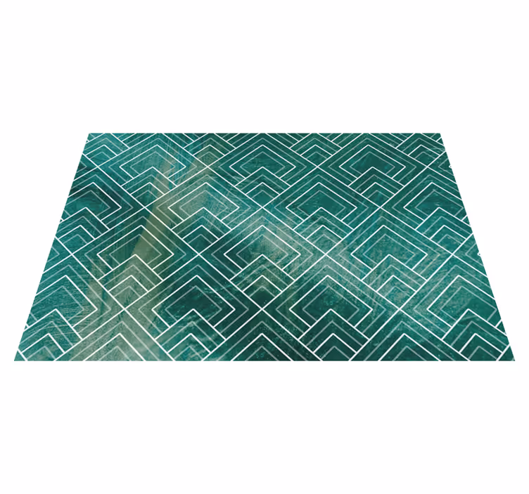 vinylový koberec kachličky geometrický zelený chevron - Tenstickers