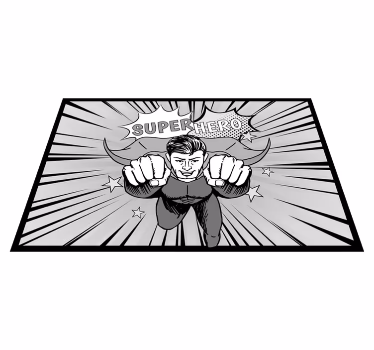detský vinylový koberec dynamická superhrdinská grafika - Tenstickers