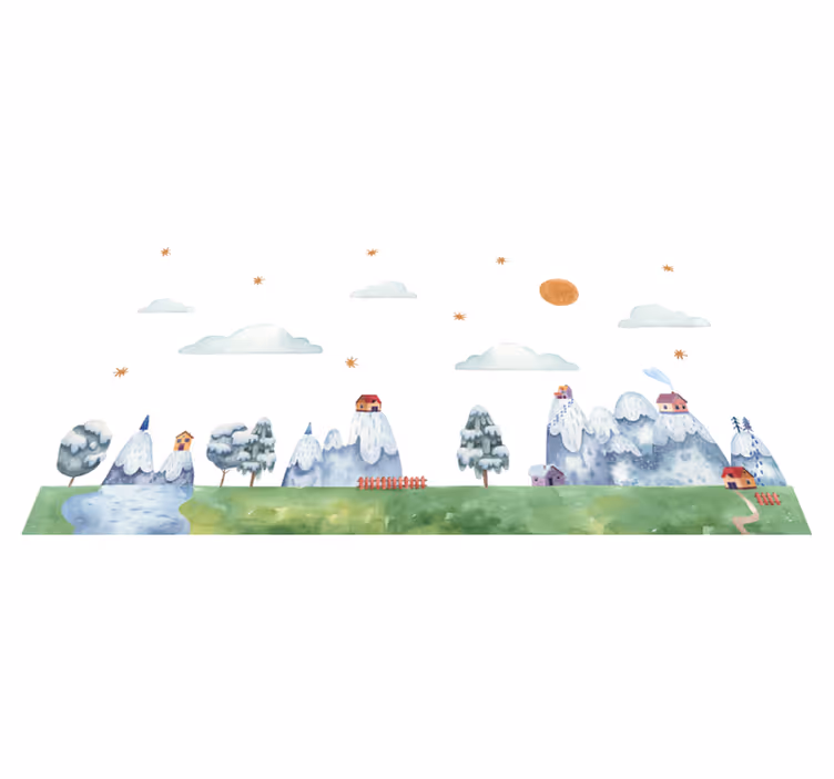 šedá podložka na hranie pre bábätká nordic mountain - Tenstickers