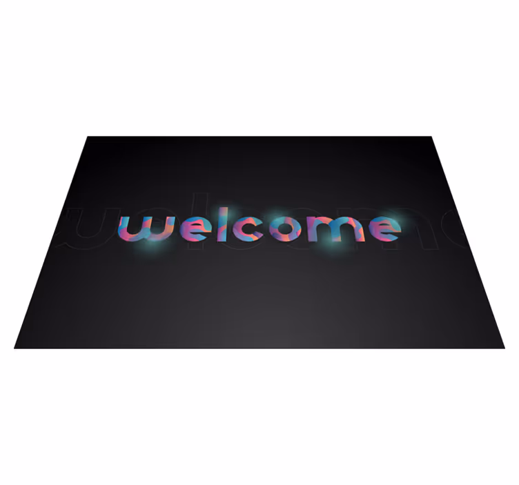 vinylový koberec do predsiene farebný uvítací text - Tenstickers