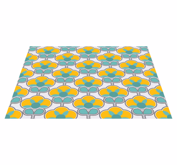 vinylový koberec s kvetmi geometrický kvetinový vzor - Tenstickers