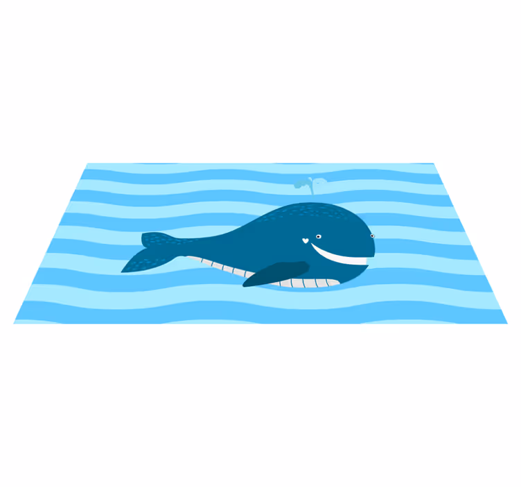 detský vinylový koberec usmievavá ilustrácia veľryby - Tenstickers