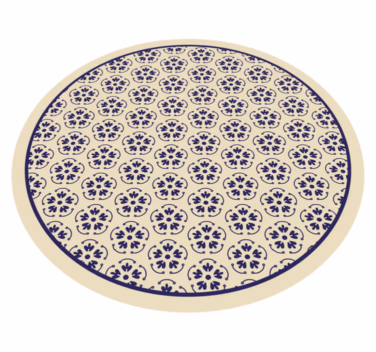 vinylový koberec s kvetmi kruhový mozaikový vzor - Tenstickers