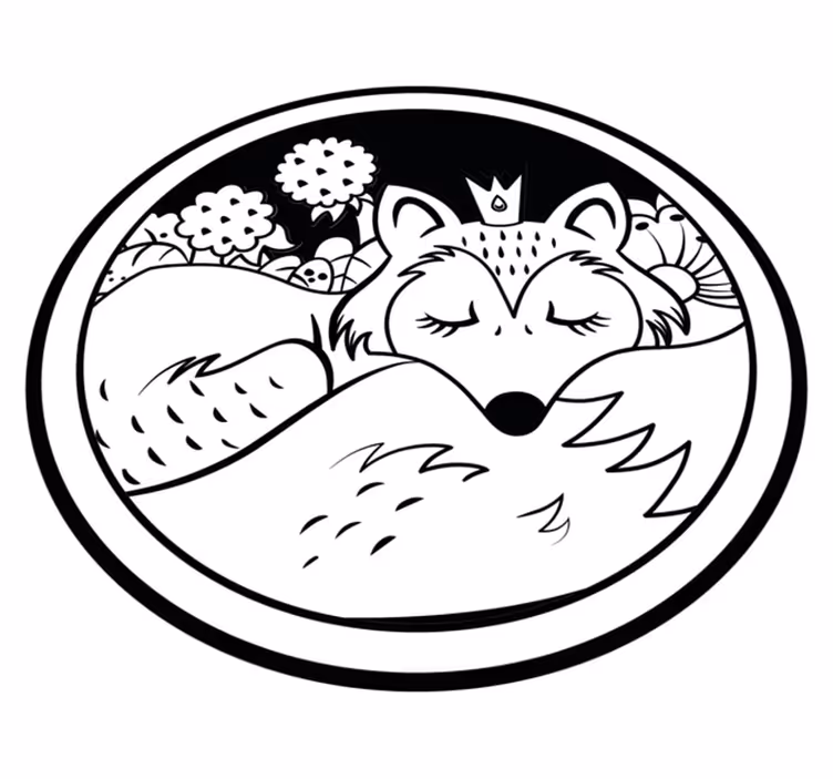 vinylové koberce zvieratá kruh spiacej líšky - Tenstickers