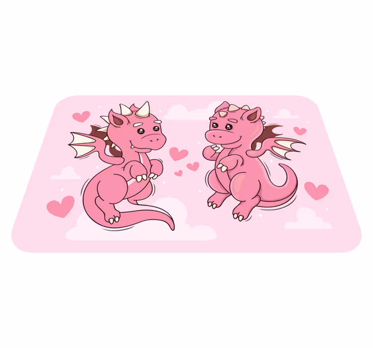 detský vinylový koberec hravé dračie duo - Tenstickers