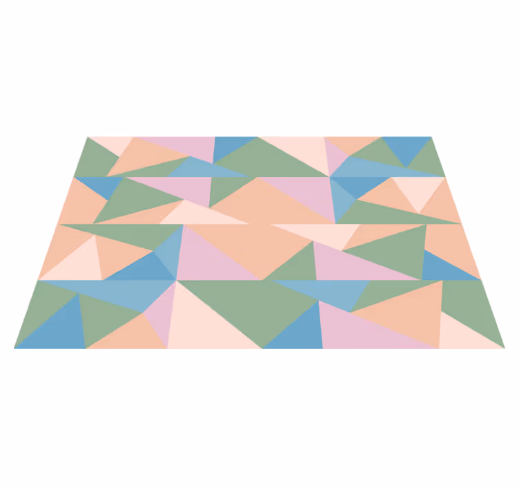 vinylový koberec geometrické tvary pastelové trojuholníky - Tenstickers