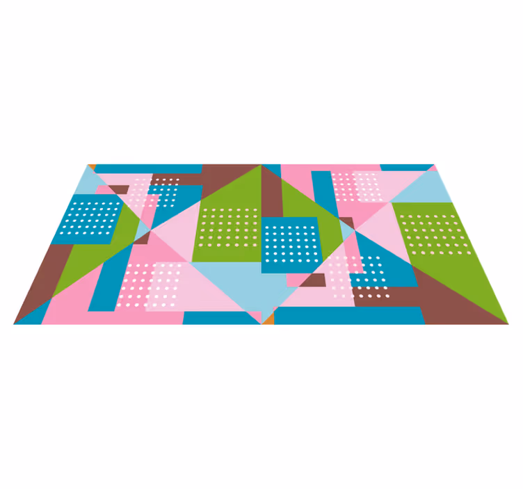 Vinylový koberec s geometrickými tvarmi fúzia tvarov - Tenstickers