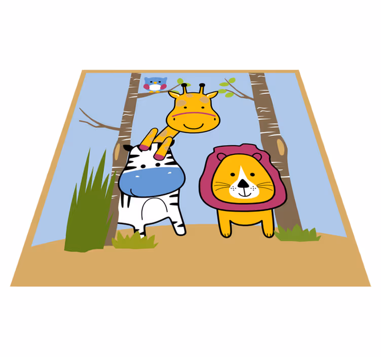 detský vinylový koberec zvieracie postavy - Tenstickers