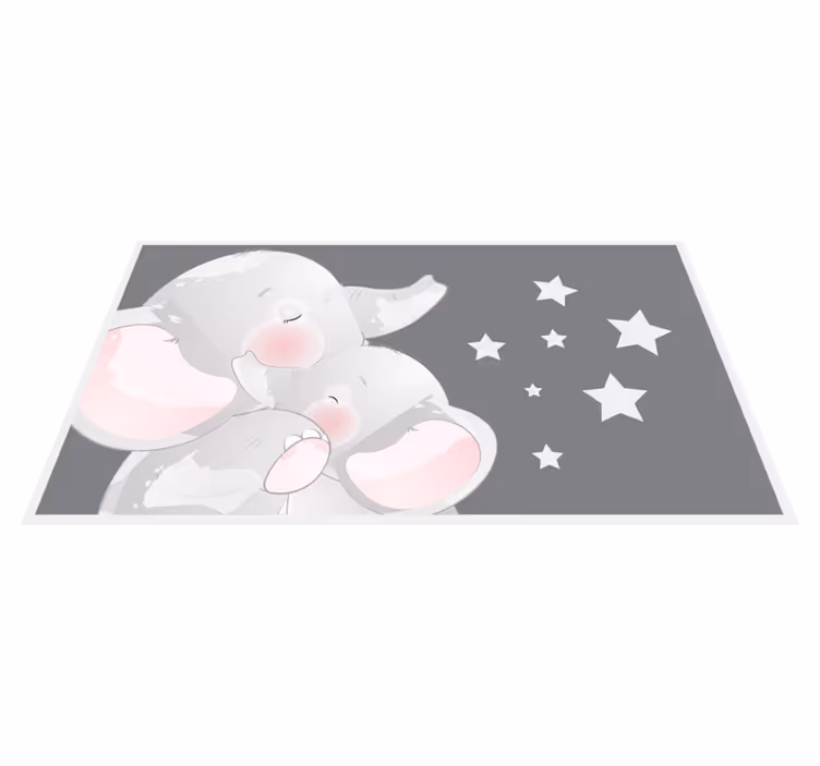 detský vinylový koberec spiace slony - Tenstickers