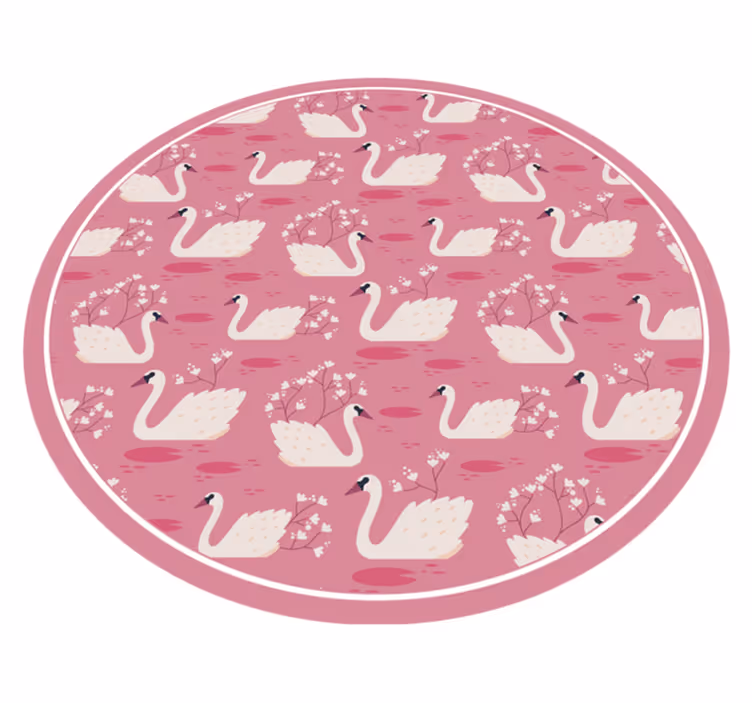 Hollywood-regency biely labuťový zvierací koberec - Tenstickers