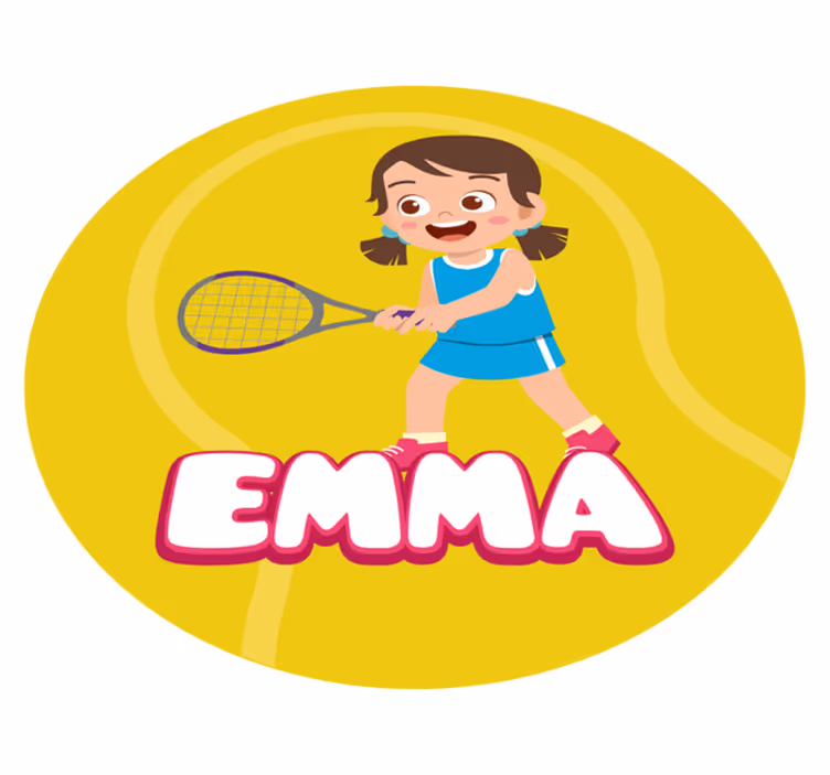 vinylový koberec s menom personalizovaný tenis - Tenstickers