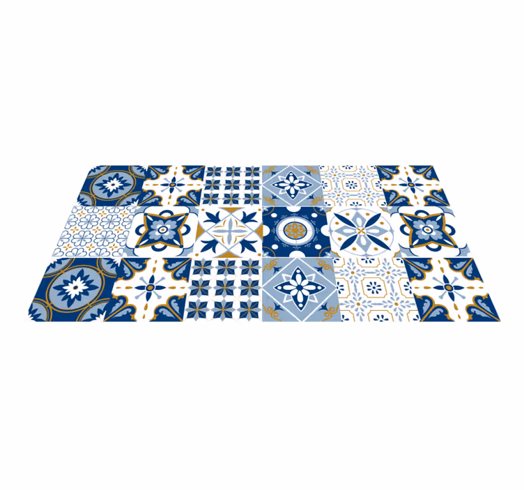 Farebná mozaika s geometrickým vzorom vinylový koberec - Tenstickers