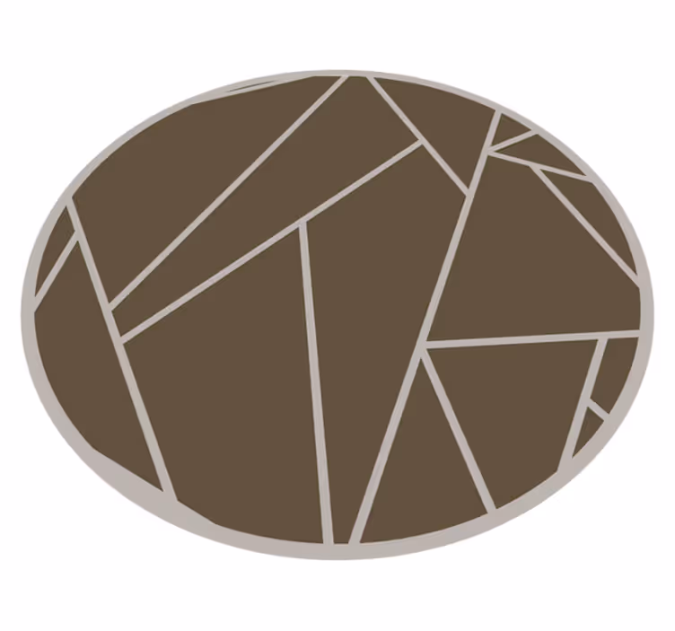 hnedý vinylový koberec kruh s geometrickým vzorom - Tenstickers