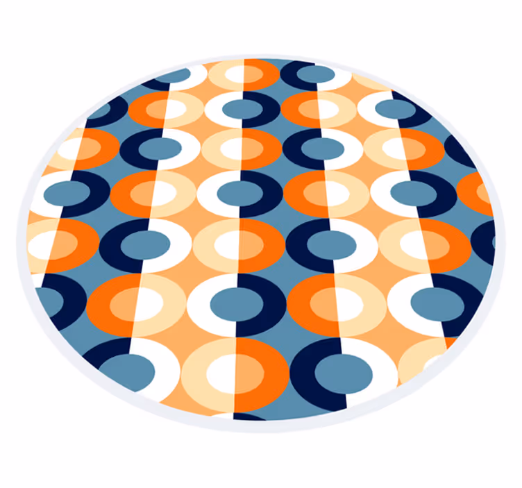 vinylový koberec s geometrickýmy tvarmi kruhová geometria - Tenstickers